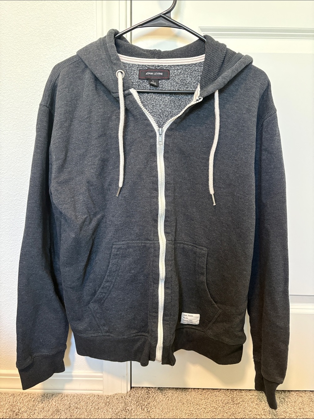 Adam Levine Men's Charcoal Gray Full-Zip Hooded Sweater